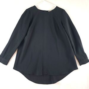 Joan Vass Size 8 Keyhole back Long Sleeve Tunic Black